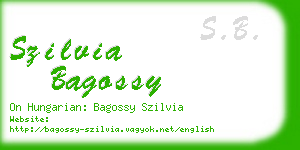 szilvia bagossy business card